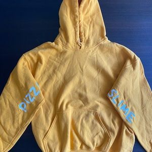 Yellow Pizza Slime hoodie, large.